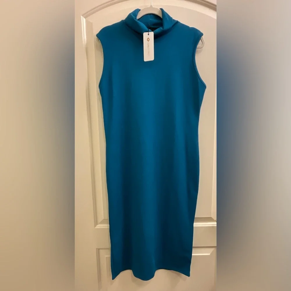 I Saw It First Turtle neck midi body con dress in Teal 14 - Picture 5 of 8